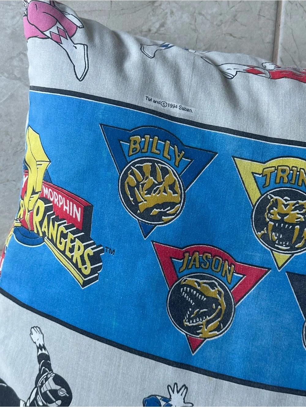 1994 Power Rangers Vintage Pillow 20x22